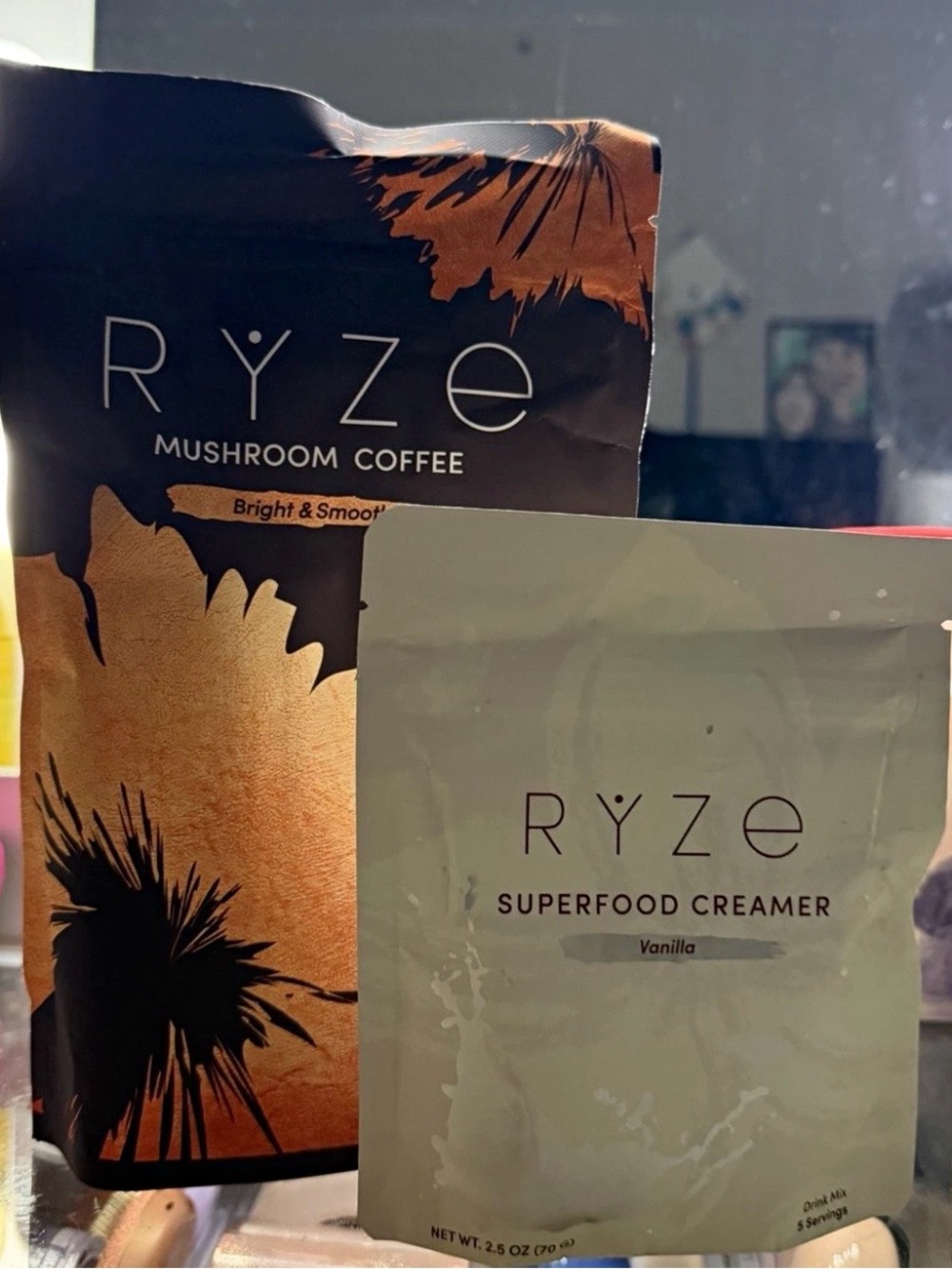 Ryze Mushroom Coffee & Superfood Creamer Set - Beige & Black